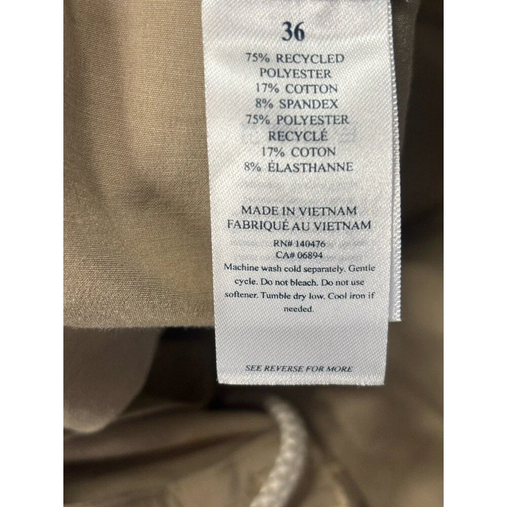 Faherty All Day Shorts Performance Stretch Chino Mens Khaki Drawstring Sz 36